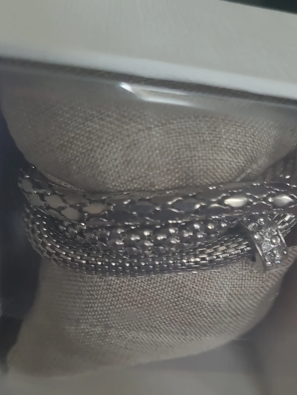 Nicole Miller Silver Multi-Chain Bracelet with Rhinestone Accent